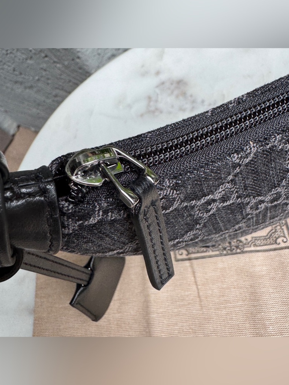 Gucci Horsebit Monogram Denim Slim Shoulder Bag - Picture 9 of 15